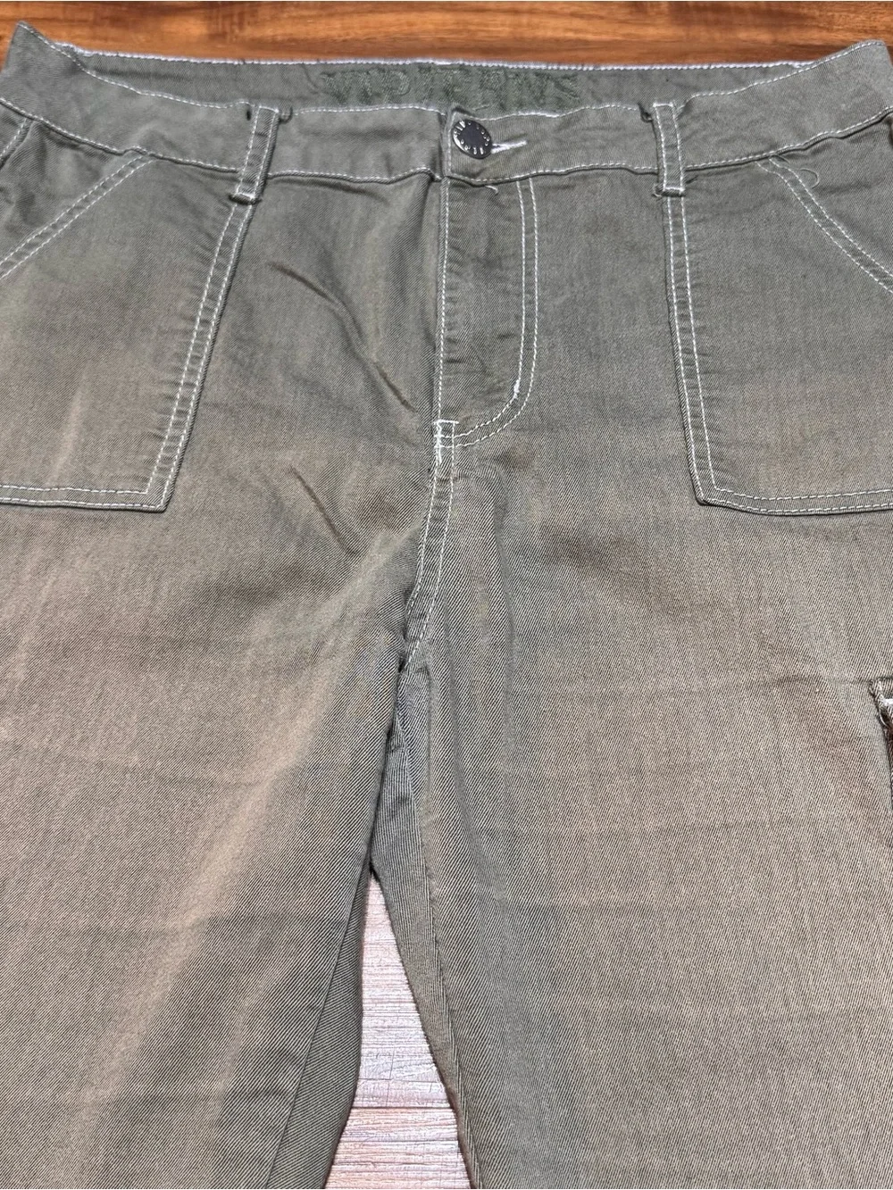 VIP Jeans Olive Green Wide Leg Cargo Utility Pants - Juniors Size 15 / Women’s